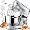 Stand Mixer 6.5 Qt 660W 6-Speed Tilt-Head Food Dough Mixer Kitchen Electric Mixer Stainless Steel